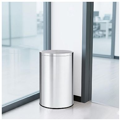 13 Gal Stainless Steel Trash Can 50 L Kitchen Garbage Can with Flipping Lid