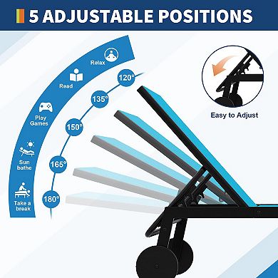 ANIXOL 2-Piece Patio Chaise Lounge Set with Table