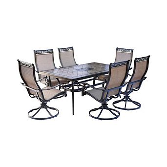 Outdoor Dining Set with Tiled Tabletop
