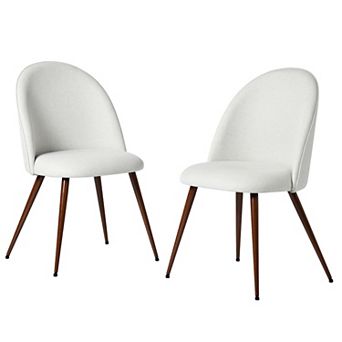 Homy Casa Upholstered Dining Chairs Set of 2 with Curved Back and Metal Legs