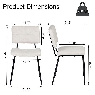 Homy Casa Dining Chairs Set of 4 for Kitchen or Dining Room Upholstered