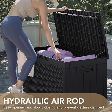 100Gallon Waterproof Lockable Deck Box Outdoor Indoor Storage Patio Garden