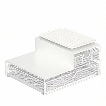 Coffee Maker Organizer with Sliding Drawers and Coasters Capacity 60 Capsules