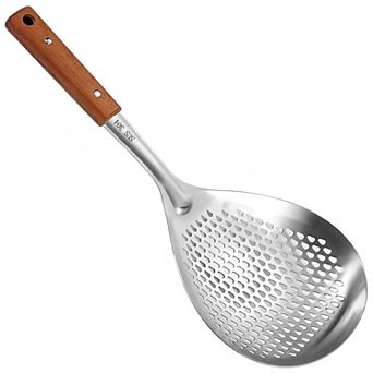 Stainless Steel Fine Mesh Colander with Clip-on Spider Handle for Pasta & Noodles