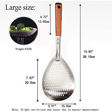 Stainless Steel Fine Mesh Colander with Clip-on Spider Handle for Pasta & Noodles