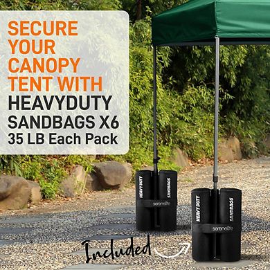 SereneLife Pop Up Canopy Tent - Waterproof Polyester with Heavy-Duty Frame