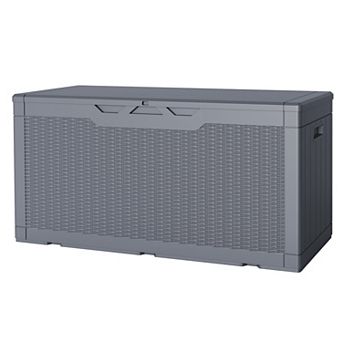 100Gallon Waterproof Lockable Outdoor Storage Box for Garden Tools