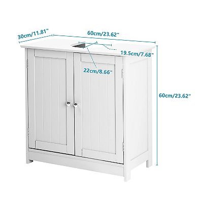 Pedestal Sink Cabinet 2-Door Adjustable Shelf Under Bathroom Storage
