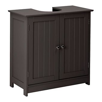 Pedestal Sink Cabinet 2-Door Adjustable Shelf Under Bathroom Storage