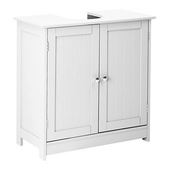 Pedestal Sink Cabinet 2-Door Adjustable Shelf Under Bathroom Storage