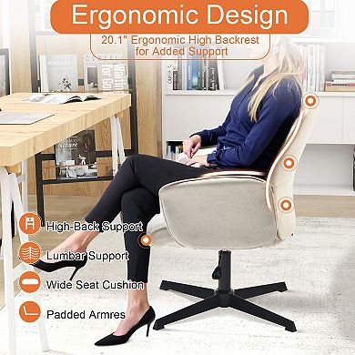 Homy Casa Office Chair with Swivel Base Upholstered Desk Chair