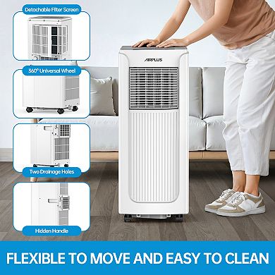 4800 BTU (DOE) Portable Air Conditioner Cools 200 sq. ft. with Dehumidifier, Remote, Sleep Mode