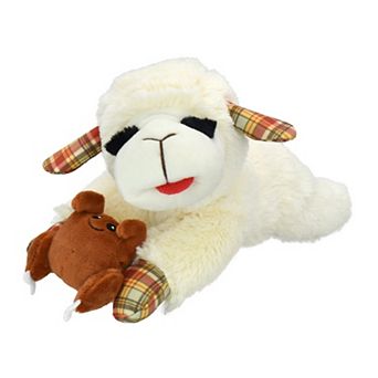 Multipet Lamb Chop Holding Turkey Plush Pet Toy