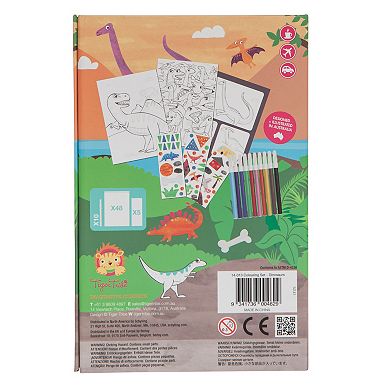 Tiger Tribe Dinosaur Coloring Set with Stickers & Markers