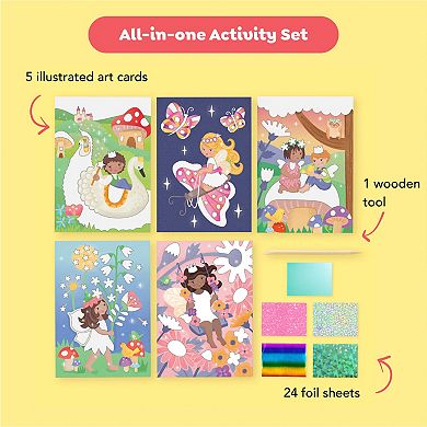 Tiger Tribe Foil Art Fairy Kit with Foil Sheets & Art Cards