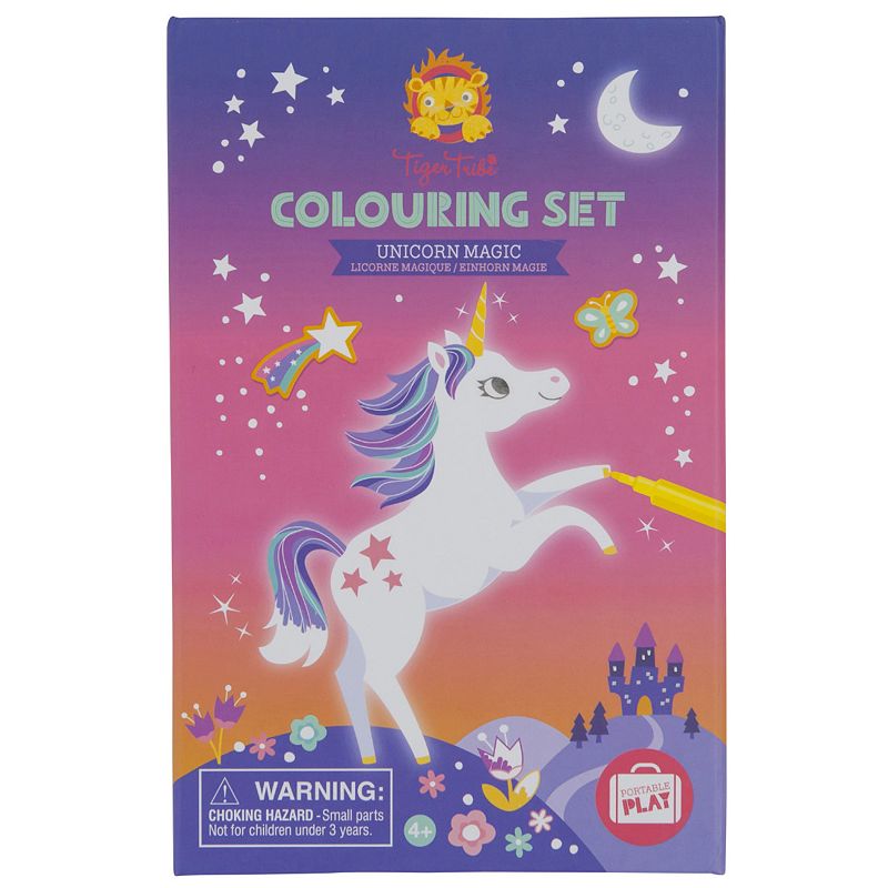 Tiger Tribe Unicorns Coloring Set with Stickers & Markers, Multi