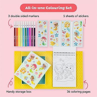 Tiger Tribe Mermaid Coloring Set with Markers & Stickers