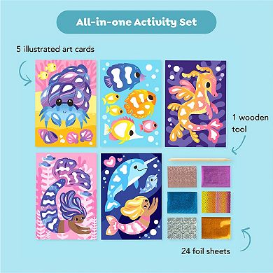 Tiger Tribe Foil Art Ocean Magic Kit with Foil Sheets & Art Cards