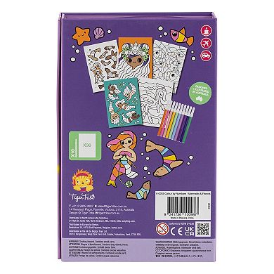 Tiger Tribe Mermaids & Friends Color by Numbers Set with Markers