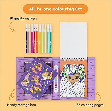 Tiger Tribe Mermaids & Friends Color by Numbers Set with Markers