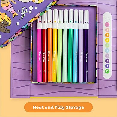 Tiger Tribe Mermaids & Friends Color by Numbers Set with Markers