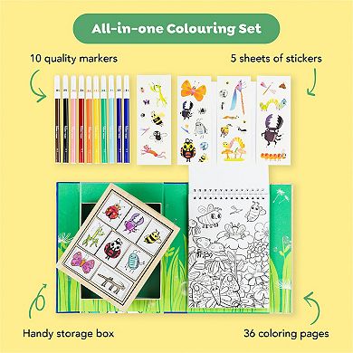 Tiger Tribe Backyard Bugs Coloring Set with Stickers & Markers