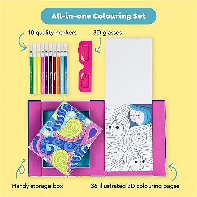 Tiger Tribe Rainbow Dreams 3D Coloring Set with 3D Glasses & Markers