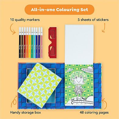 Tiger Tribe Sci-Fi Fun 3D Coloring Set with 3D Glasses & Markers