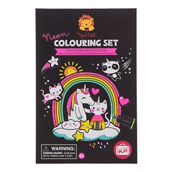 Tiger Tribe Unicorns & Friends Neon Coloring Set with Stickers & Neon Markers