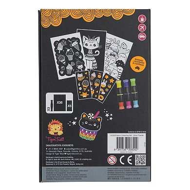 Tiger Tribe Glow Friends Neon Coloring Set with Stickers & Neon Markers