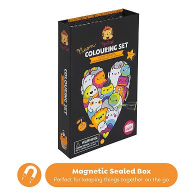 Tiger Tribe Glow Friends Neon Coloring Set with Stickers & Neon Markers