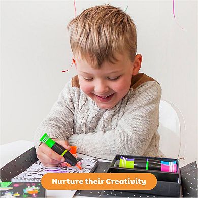 Tiger Tribe Glow Friends Neon Coloring Set with Stickers & Neon Markers
