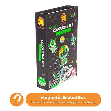 Tiger Tribe Outer Space Adventure Neon Coloring Set with Stickers & Double-Sided Markers