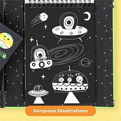 Tiger Tribe Outer Space Adventure Neon Coloring Set with Stickers & Double-Sided Markers