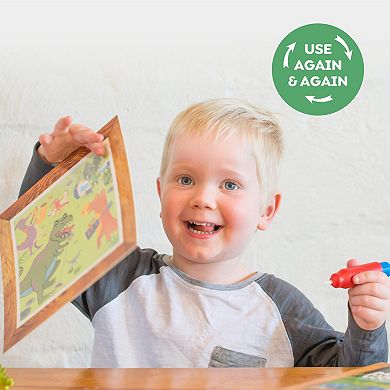 Tiger Tribe Dinosaur Magic Water Painting Set with Scene Reveal Cards