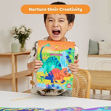 Tiger Tribe Dinosaurs Scratch Art Kit with Etching Tools