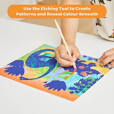 Tiger Tribe Dinosaurs Scratch Art Kit with Etching Tools