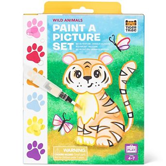Tiger Tribe Wild Animals Watercolor Art Set with Mess-Free Brush