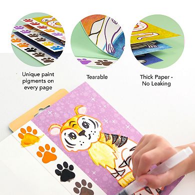 Tiger Tribe Wild Animals Watercolor Art Set with Mess-Free Brush