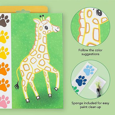 Tiger Tribe Wild Animals Watercolor Art Set with Mess-Free Brush