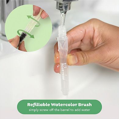 Tiger Tribe Wild Animals Watercolor Art Set with Mess-Free Brush