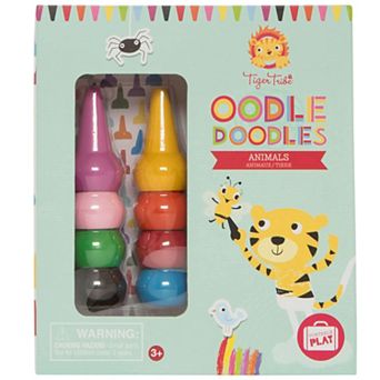 Tiger Tribe Oodle Doodles Animals Coloring & Activity Set with Stickers & Stackable Crayons