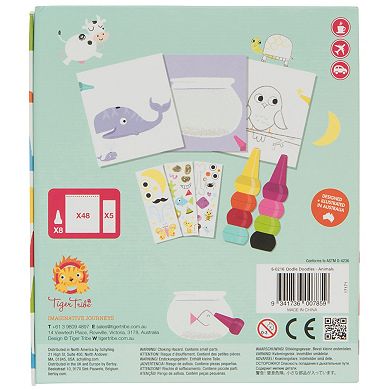 Tiger Tribe Oodle Doodles Animals Coloring & Activity Set with Stickers & Stackable Crayons
