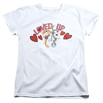 Juniors' Looney Tunes Bugs And Lola Loved Up Tee