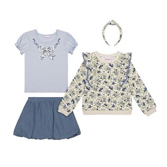 Girls 4-6 Little Lass 4 pc Mix & Match Top & Skort Set