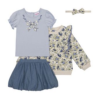 Baby & Toddler Little Lass 4 pc Mix & Match Skort Set