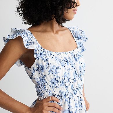 Juniors' Mary & Mo Flutter Sleeve Skater Dress
