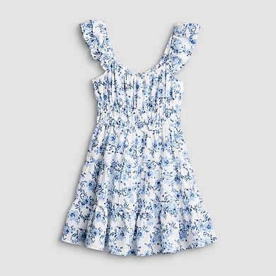 Juniors' Mary & Mo Flutter Sleeve Skater Dress
