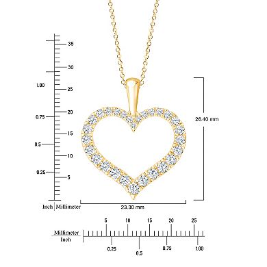 Brilliant Love 14k Gold Over Silver 1 Carat T.W. Lab Grown Diamond Heart Pendant Necklace