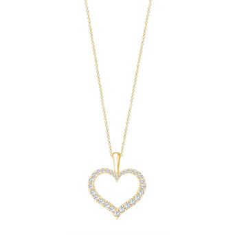 Brilliant Love Sterling Silver 1 Carat T.W. Lab Grown Diamond Heart Pendant Necklace